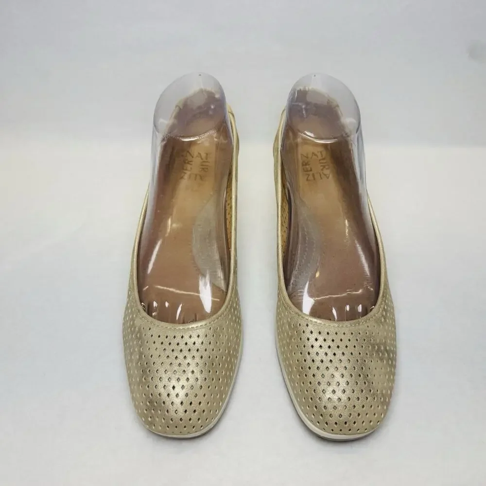 Naturalizer Betina 2 Gold Perforated Wedge Slip On Shoes Womens Sz 8 M‎ Comfort